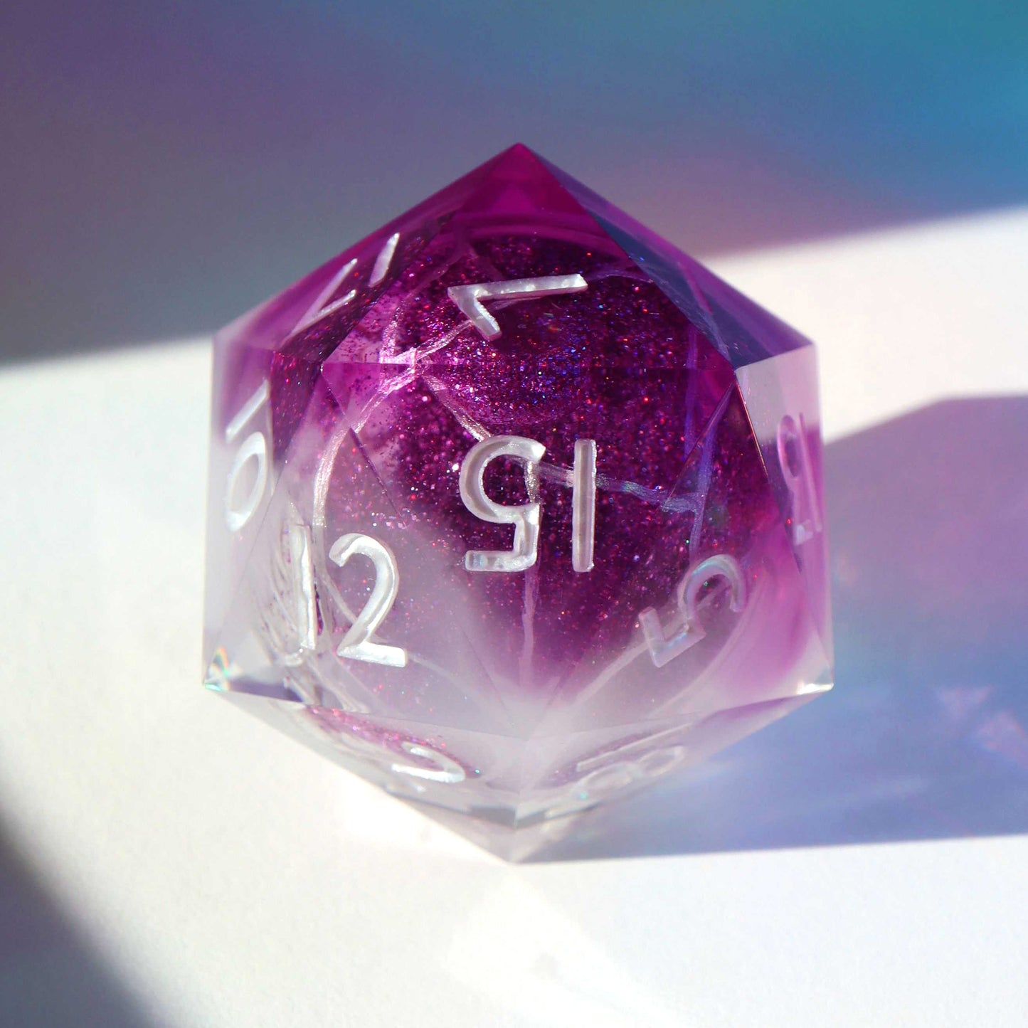 Amethyst Geode Liquid Core Chonk D20